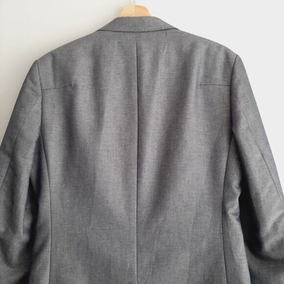 GSUS INDUSTRIES Linen Cotton Blend Blazer Jacket Grey Men's Sz M - Picture 8 of 16